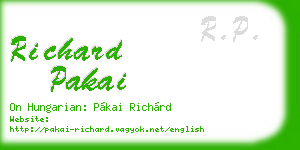 richard pakai business card