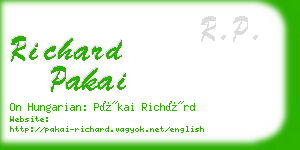 richard pakai business card